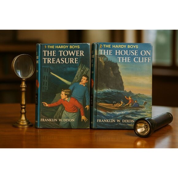 Hardy Boys Mystery Stories Lot #1 & #2 Tower Treasure, House on the Cliff HC - Picture 1 of 8